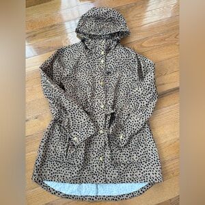 J. Crew Brown Polka Dot Hooded Jacket